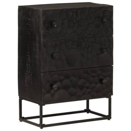 Chest of drawers solid mango wood and black iron 55x30x76 cm by , Lockers and storage cabinets - Ref: Foro24-372006, Price: 2...