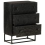 Chest of drawers solid mango wood and black iron 55x30x76 cm by , Lockers and storage cabinets - Ref: Foro24-372006, Price: 2...