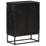 Chest of drawers solid mango wood and black iron 55x30x76 cm by , Lockers and storage cabinets - Ref: Foro24-372006, Price: 2...