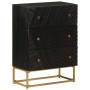 Chest of drawers solid mango wood and black iron 55x30x76 cm by , Lockers and storage cabinets - Ref: Foro24-372025, Price: 2...