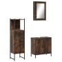 Set de muebles baño 3 pzas madera contrachapada roble ahumado de , Muebles de baño - Ref: Foro24-3214822, Precio: 165,99 €, D...