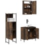 Set de muebles baño 3 pzas madera contrachapada roble ahumado de , Muebles de baño - Ref: Foro24-3214822, Precio: 165,99 €, D...