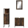 3-piece bathroom furniture set smoked oak plywood by , Bathroom furniture - Ref: Foro24-3214822, Price: 169,74 €, Discount: %