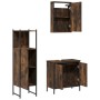 Set de muebles baño 3 pzas madera contrachapada roble ahumado de , Muebles de baño - Ref: Foro24-3214822, Precio: 165,99 €, D...