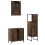 3-piece bathroom furniture set smoked oak plywood by , Bathroom furniture - Ref: Foro24-3214822, Price: 169,74 €, Discount: %