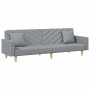 Sofá cama de 2 plazas con almohadas y taburete tela gris claro de , Sofás - Ref: Foro24-3216258, Precio: 316,71 €, Descuento: %