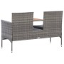 Garden bench 2 seats with gray synthetic rattan table 143 cm by vidaXL, garden benches - Ref: Foro24-46147, Price: 160,99 €, ...