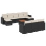 11-piece garden sofa set and black synthetic rattan cushions by , Garden sets - Ref: Foro24-3256672, Price: 655,64 €, Discoun...