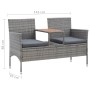 Garden bench 2 seats with gray synthetic rattan table 143 cm by vidaXL, garden benches - Ref: Foro24-46147, Price: 160,99 €, ...