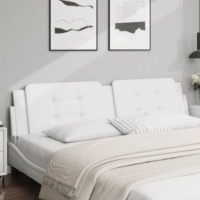 White synthetic leather padded bed headboard 200 cm by , Headboards and footboards - Ref: Foro24-374884, Price: 47,99 €, Disc...