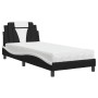 Cama con colchón cuero sintético negro y blanco 90x190 cm de , Camas y somieres - Ref: Foro24-3208766, Precio: 254,84 €, Desc...