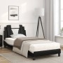 Bed with black and white synthetic leather mattress 90x190 cm by , Beds and slatted bases - Ref: Foro24-3208766, Price: 254,8...