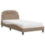 Bed with cappuccino synthetic leather mattress 100x200 cm by , Beds and slatted bases - Ref: Foro24-3208779, Price: 306,36 €,...