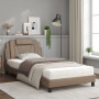 Bed with cappuccino synthetic leather mattress 100x200 cm by , Beds and slatted bases - Ref: Foro24-3208779, Price: 306,36 €,...