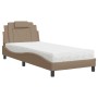 Cama con colchón cuero sintético capuchino 80x200 cm de , Camas y somieres - Ref: Foro24-3208758, Precio: 254,33 €, Descuento: %