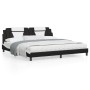 Cama con colchón cuero sintético negro y blanco 200x200 cm de , Camas y somieres - Ref: Foro24-3208822, Precio: 454,57 €, Des...