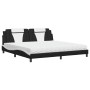 Cama con colchón cuero sintético negro y blanco 200x200 cm de , Camas y somieres - Ref: Foro24-3208822, Precio: 454,57 €, Des...