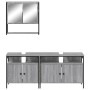 Sonoma gray plywood 3-piece bathroom furniture set by , Bathroom furniture - Ref: Foro24-3214668, Price: 168,21 €, Discount: %