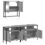 Sonoma gray plywood 3-piece bathroom furniture set by , Bathroom furniture - Ref: Foro24-3214668, Price: 168,21 €, Discount: %