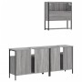 Sonoma gray plywood 3-piece bathroom furniture set by , Bathroom furniture - Ref: Foro24-3214668, Price: 168,21 €, Discount: %