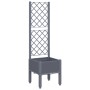 Planter with gray PP trellis 40x40x142 cm by , Pots and planters - Ref: Foro24-367916, Price: 42,85 €, Discount: %