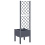 Planter with gray PP trellis 40x40x142 cm by , Pots and planters - Ref: Foro24-367916, Price: 42,85 €, Discount: %