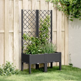 Planter with black PP trellis 80x40x142 cm by , Pots and planters - Ref: Foro24-367923, Price: 68,79 €, Discount: %