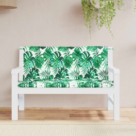 Garden bench cushions 2 pcs fabric leaf print 120x50x7 cm by , Cushions for chairs and sofas - Ref: Foro24-379056, Price: 49,...