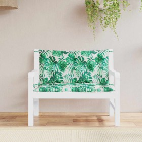 Garden bench cushions 2 pcs fabric leaf print 100x50x7 cm by , Cushions for chairs and sofas - Ref: Foro24-379035, Price: 47,...