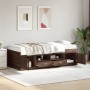 Lounger with brown oak engineered wood drawers 100x200 cm by , Beds and slatted bases - Ref: Foro24-3280243, Price: 213,83 €,...