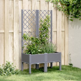 Planter with gray PP trellis 80x40x142 cm by , Pots and planters - Ref: Foro24-367921, Price: 67,99 €, Discount: %