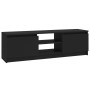 Black chipboard TV cabinet 120x30x35.5 cm