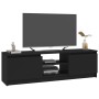 Black chipboard TV cabinet 120x30x35.5 cm