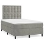 Cama box spring con colchón terciopelo gris claro 120x190 cm de , Camas y somieres - Ref: Foro24-3270019, Precio: 420,54 €, D...