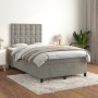 Cama box spring con colchón terciopelo gris claro 120x190 cm de , Camas y somieres - Ref: Foro24-3270019, Precio: 420,54 €, D...