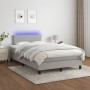 Boxspringbett mit Matratze und LED-hellgrauem Stoff 120x190 cm von , Betten und Lattenroste - Ref: Foro24-3270025, Preis: 375...