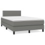 Cama box spring con colchón y LED tela marrón oscuro 120x190 cm de , Camas y somieres - Ref: Foro24-3270033, Precio: 377,29 €...