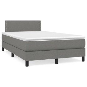 Cama box spring con colchón y LED tela marrón oscuro 120x190 cm de , Camas y somieres - Ref: Foro24-3270033, Precio: 377,05 €...