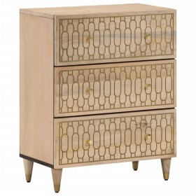 Solid mango wood auxiliary cabinet 60x33x75 cm by , Sideboards - Ref: Foro24-358251, Price: 156,99 €, Discount: %