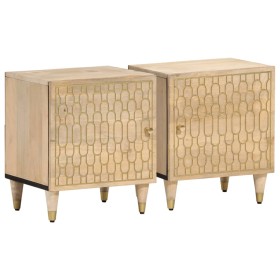 Nachttische 2 Stück aus massivem Mangoholz 40x33x46 cm von , Nachttische - Ref: Foro24-358245, Preis: 110,46 €, Rabatt: %