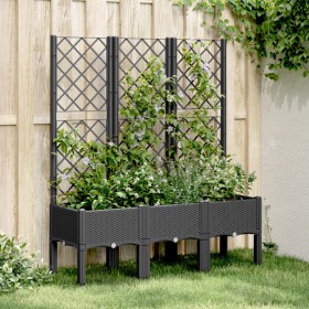 Jardinera con enrejado PP negro 120x40x142 cm de , Maceteros y jardineras - Ref: Foro24-367928, Precio: 93,99 €, Descuento: %