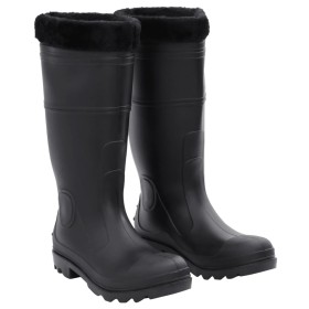 Botas de agua con calcetines extraíbles negro número 43 PVC de , Vadeadores para caza y para pesca - Ref: Foro24-137601, Prec...