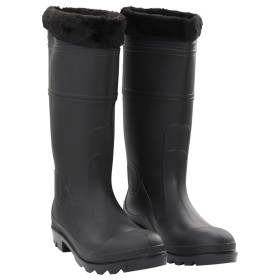 Botas de agua con calcetines extraíbles negro número 45 PVC de , Vadeadores para caza y para pesca - Ref: Foro24-137603, Prec...