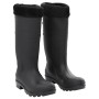 Botas de agua con calcetines extraíbles negro número 40 PVC de , Vadeadores para caza y para pesca - Ref: Foro24-137598, Prec...