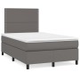 Cama box spring con colchón LED cuero sintético gris 120x190 cm de , Camas y somieres - Ref: Foro24-3270291, Precio: 424,11 €...