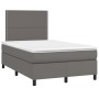 Cama box spring con colchón LED cuero sintético gris 120x190 cm de , Camas y somieres - Ref: Foro24-3270291, Precio: 424,11 €...