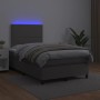 Box spring bed with LED mattress gray synthetic leather 120x190 cm by , Beds and slatted bases - Ref: Foro24-3270291, Price: ...