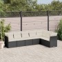 7-teiliges Garten-Essset und schwarze Kissen aus synthetischem Rattan von , Gartensets - Ref: Foro24-3249575, Preis: 441,09 €...