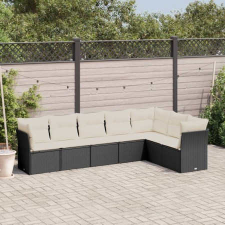 7-piece garden dining set and black synthetic rattan cushions by , Garden sets - Ref: Foro24-3249575, Price: 441,09 €, Discou...