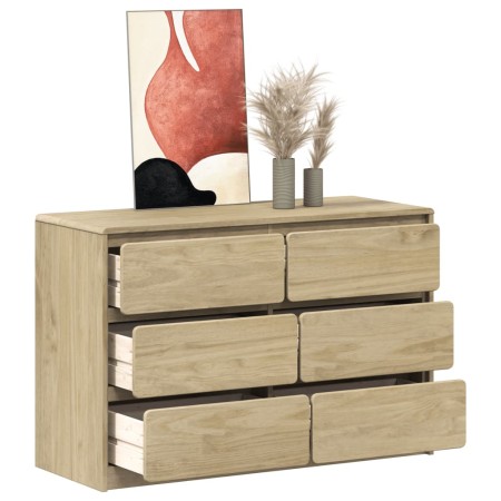 Cajonera SAUDA madera maciza de pino color roble 111x43x73,5 cm de , Cajoneras - Ref: Foro24-377596, Precio: 166,99 €, Descue...